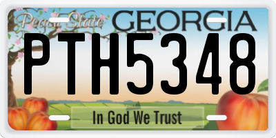 GA license plate PTH5348