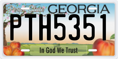 GA license plate PTH5351