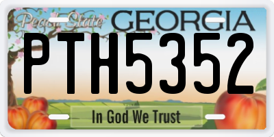 GA license plate PTH5352