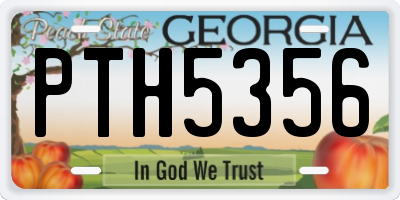 GA license plate PTH5356