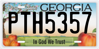 GA license plate PTH5357
