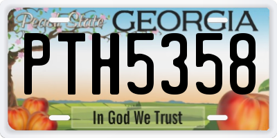 GA license plate PTH5358
