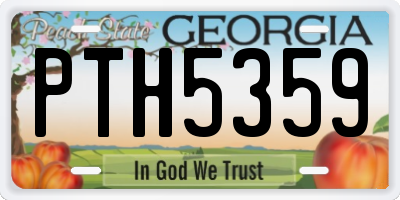 GA license plate PTH5359