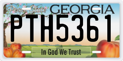 GA license plate PTH5361
