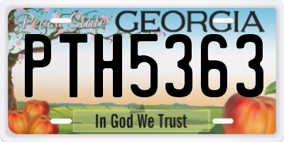 GA license plate PTH5363