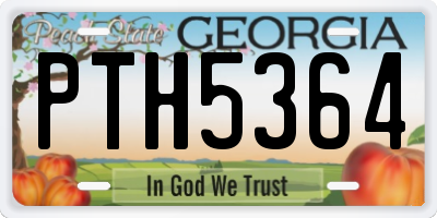 GA license plate PTH5364