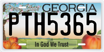 GA license plate PTH5365