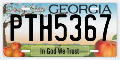GA license plate PTH5367