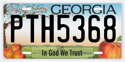GA license plate PTH5368
