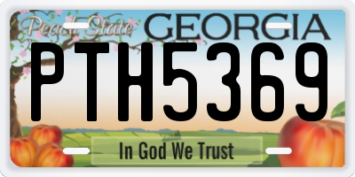 GA license plate PTH5369