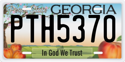 GA license plate PTH5370