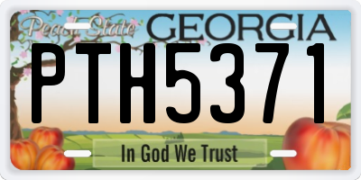 GA license plate PTH5371
