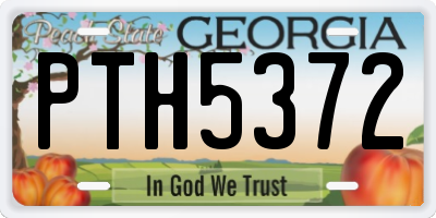 GA license plate PTH5372