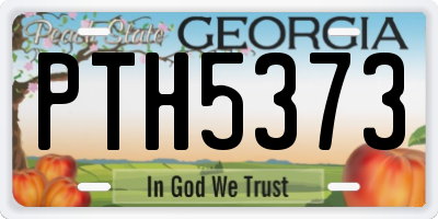 GA license plate PTH5373