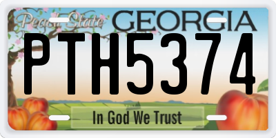 GA license plate PTH5374