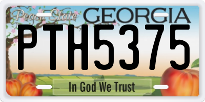 GA license plate PTH5375