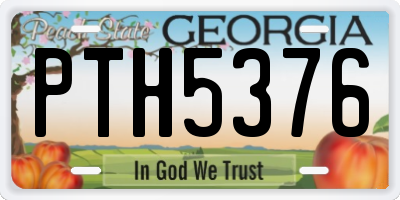 GA license plate PTH5376