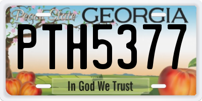 GA license plate PTH5377