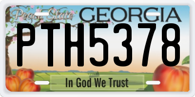 GA license plate PTH5378