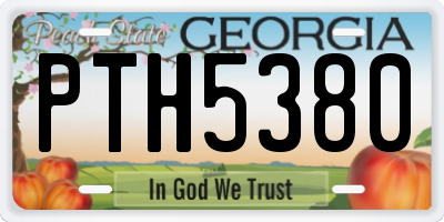 GA license plate PTH5380