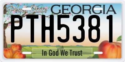 GA license plate PTH5381