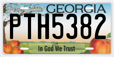 GA license plate PTH5382