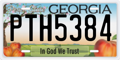 GA license plate PTH5384