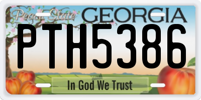 GA license plate PTH5386