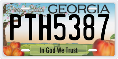 GA license plate PTH5387