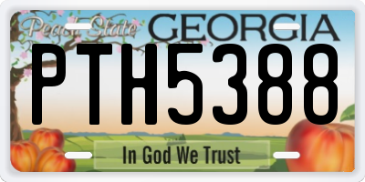 GA license plate PTH5388