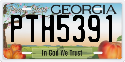GA license plate PTH5391