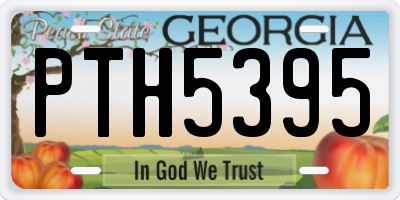 GA license plate PTH5395