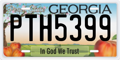GA license plate PTH5399