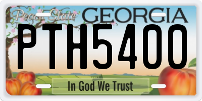GA license plate PTH5400