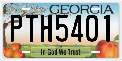 GA license plate PTH5401