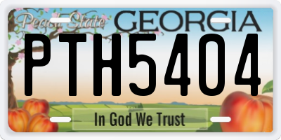 GA license plate PTH5404