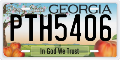 GA license plate PTH5406