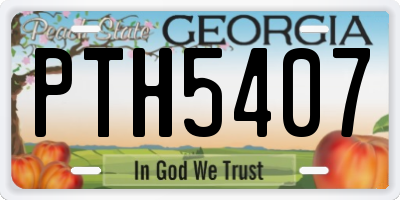 GA license plate PTH5407