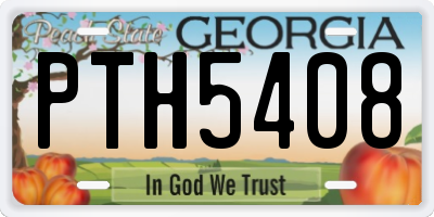 GA license plate PTH5408