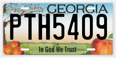 GA license plate PTH5409