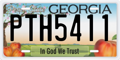 GA license plate PTH5411