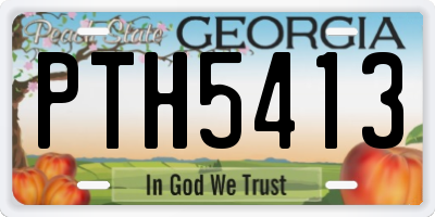 GA license plate PTH5413