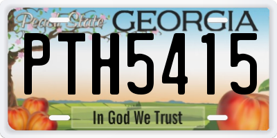 GA license plate PTH5415