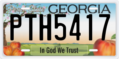 GA license plate PTH5417