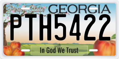 GA license plate PTH5422