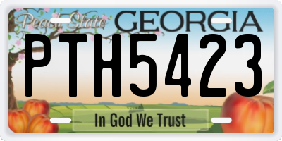 GA license plate PTH5423