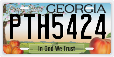 GA license plate PTH5424