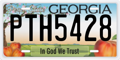 GA license plate PTH5428