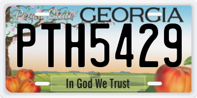 GA license plate PTH5429