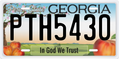GA license plate PTH5430